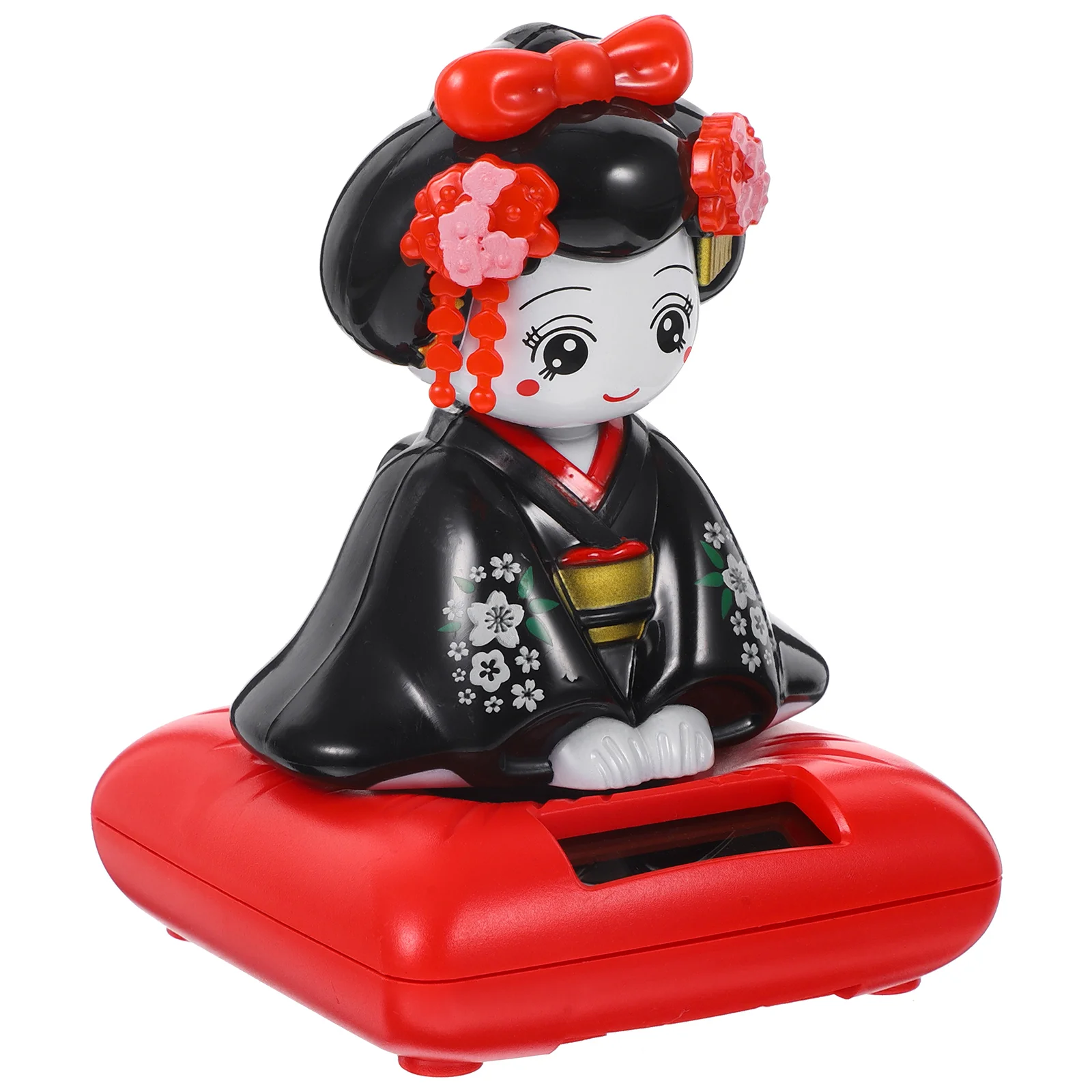 Animal danse fille Bobblehead Mini jouets petit Kimono décor siège rouge solaire