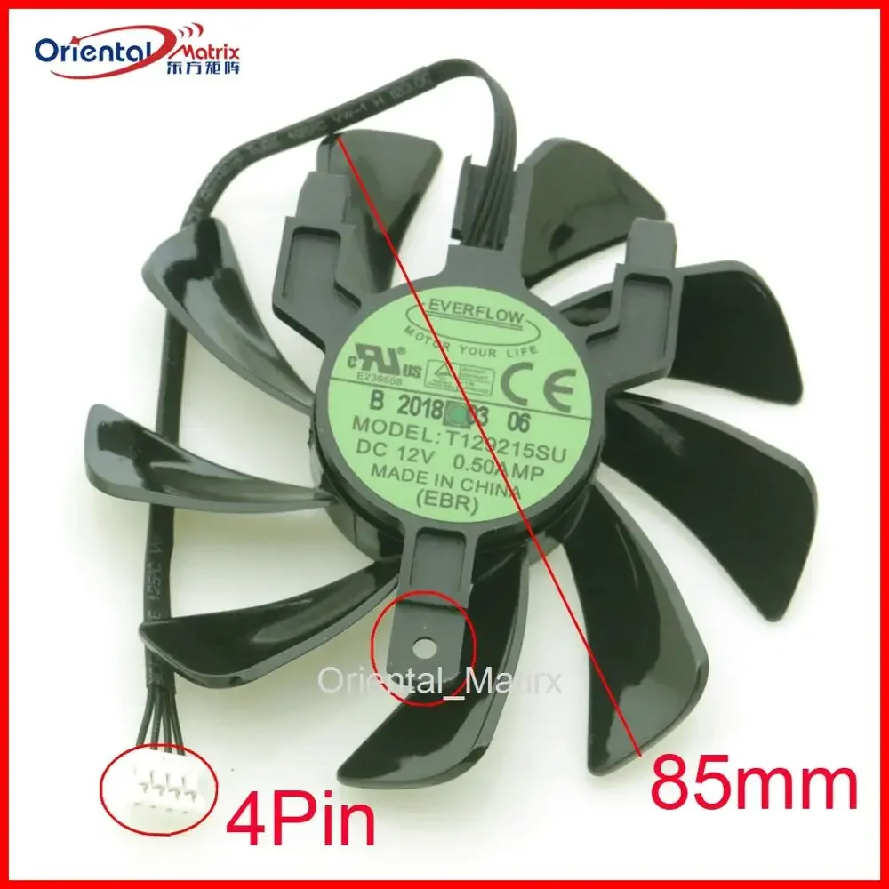 T129215SU 12V 0.50AMP 4Pin 85mm VGA Fan For Sapphire RX570 470D ITX OC R9 370 Graphics Card Cooler Cooling Fan