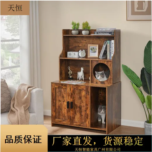 

Американский трансграничный многофункциональный шкаф для кошачьего туалета и лазания, со скрытым хранением, для домашних животных