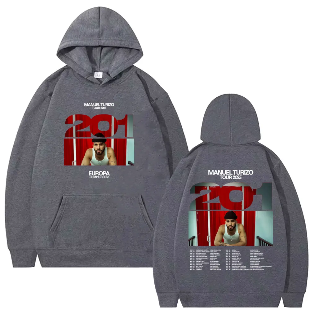 Manuel Turizo Album 201 Tour 2025 Hoodie Men Women Hip Hop Fashion Oversized Hooded Sweatshirt Men's Casual Vintage Streetwear