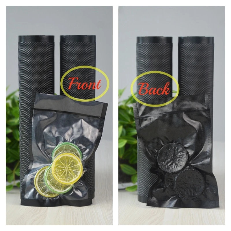 Foodsaver Black Mesh Vacuum seal rolls, Heavy Duty food packaing Roll bag 11X50, 8X50, 6X50, 20x600 Kitchen Accessories