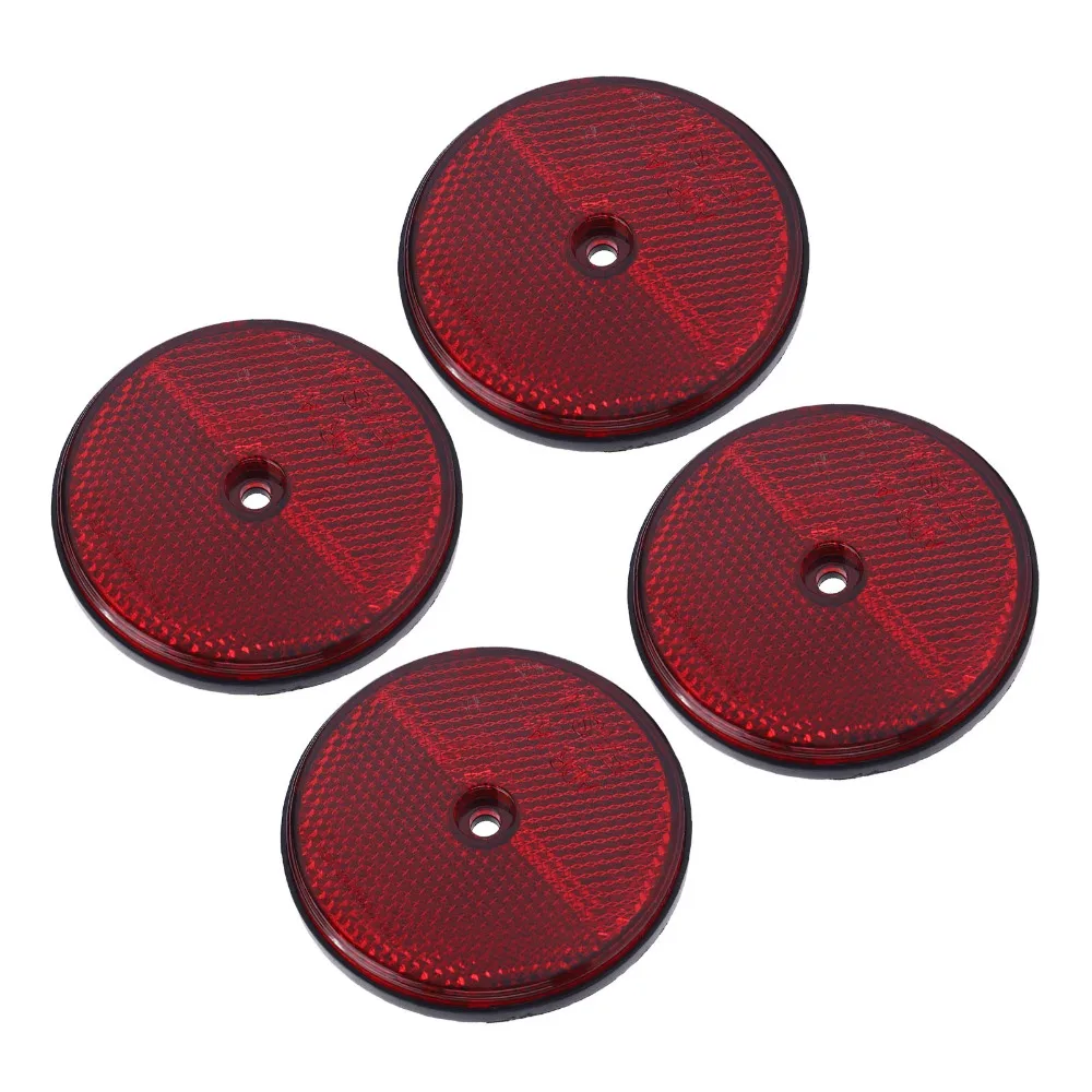 4Pcs Vehicle Safety 72mm Dia Safety Reflectors Screw Mount Round Road Reflectors Rear Reflectors Tunnels