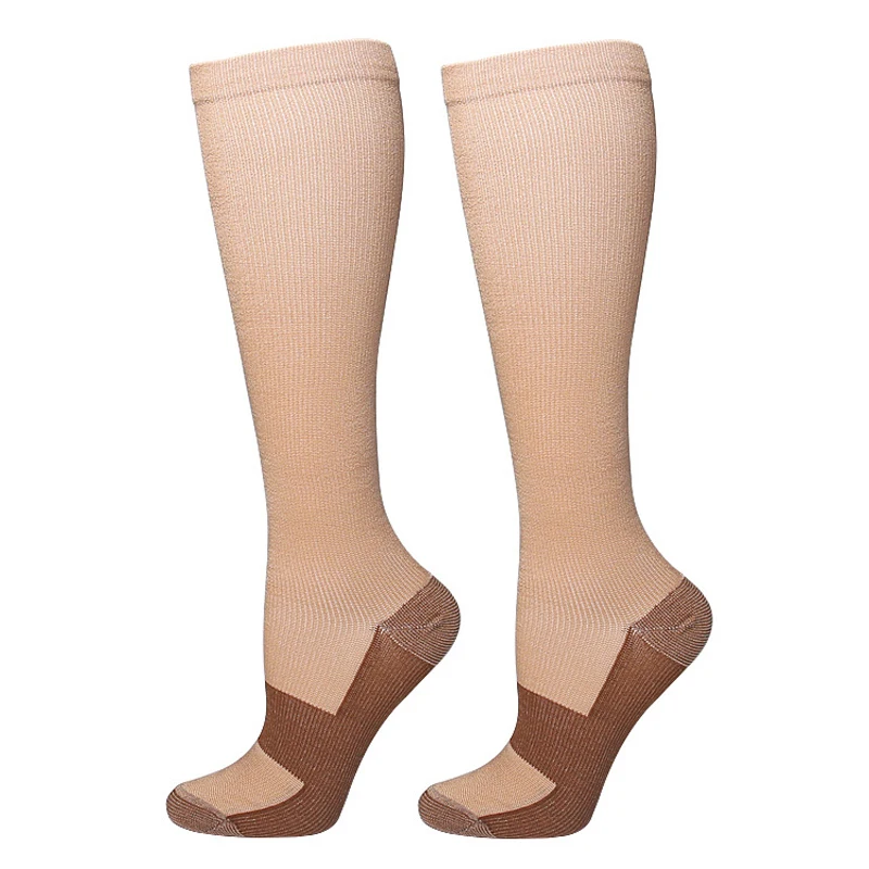 6 Paar Kupferionen-Sport-Kompressionssocken für Männer und Frauen, einfarbige Kompressions-Drucksocken für Radfahren, Fußball, Basketball – Detail 15