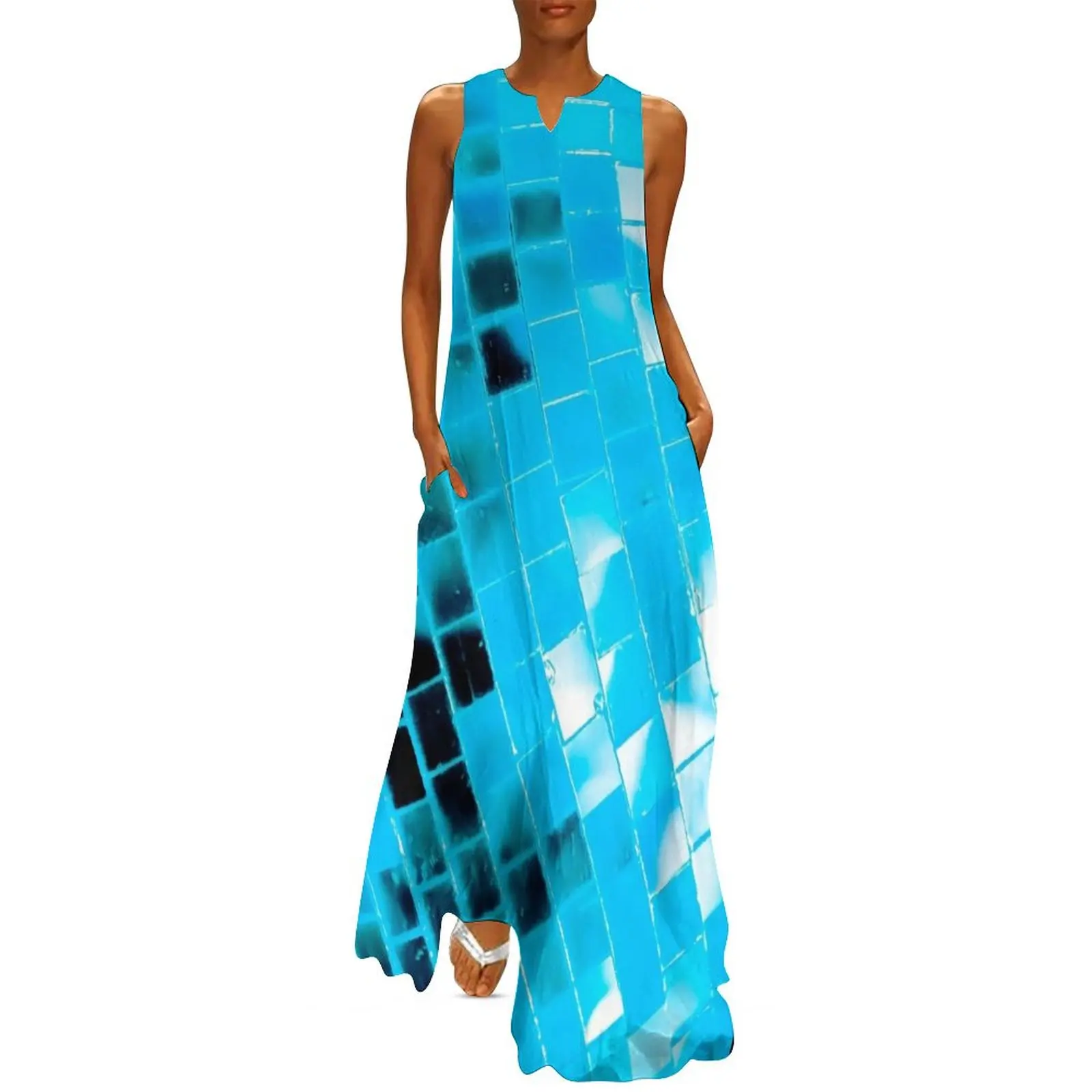 

Blue Funky Disco Ball Long Dress evening dresses luxury 2025 dress dresses Dress