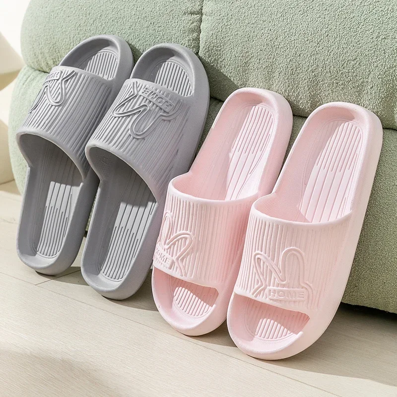 

Summer Flat Soled Cloud Slippers Indoor Home Casual Women Flip Flops Bathroom Anti Slip Sandals Outside Wear Beach Slides Shoes