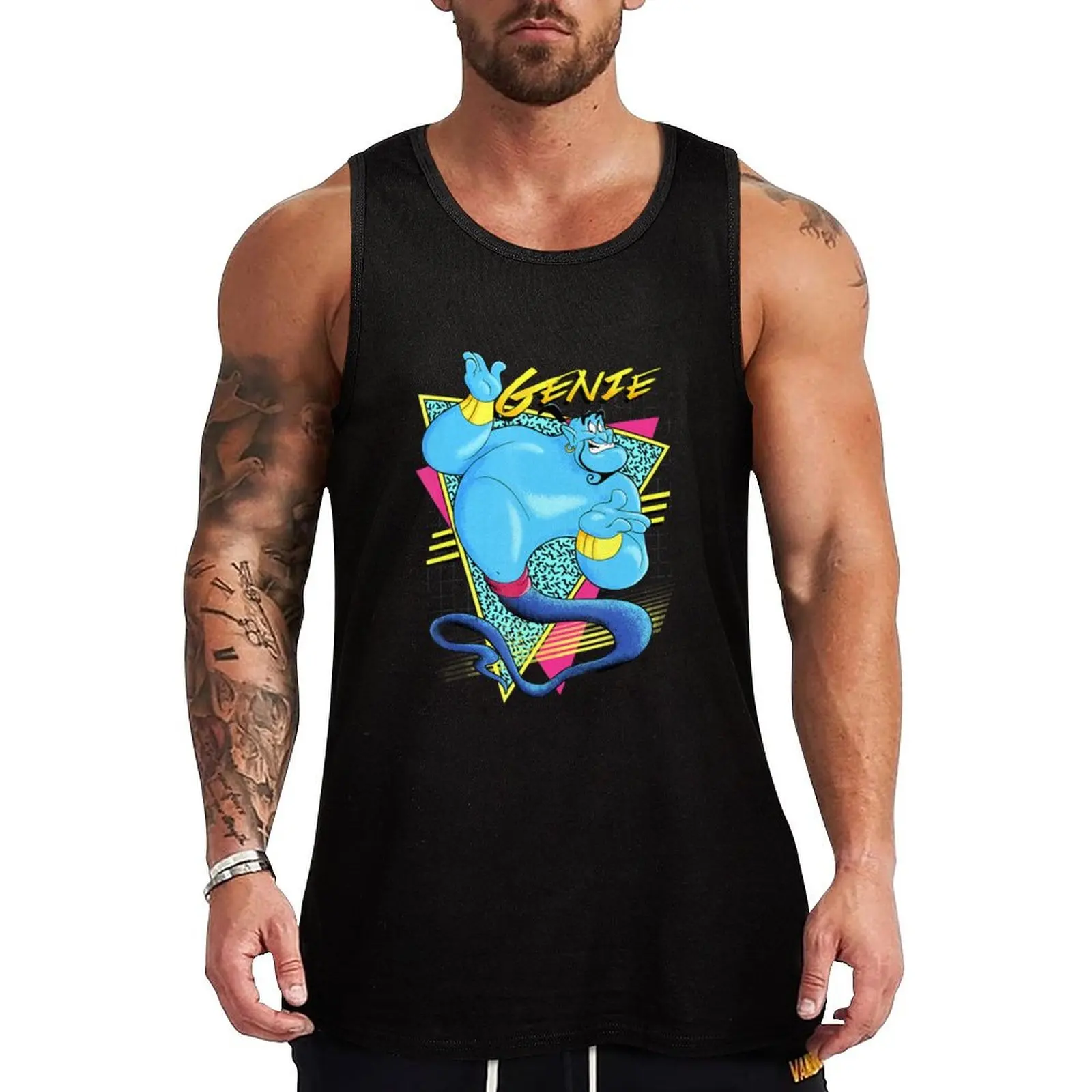 

Genie Retro Abstract Portrait Logo Tank Top sports clothes for men Gym man plain t-shirt