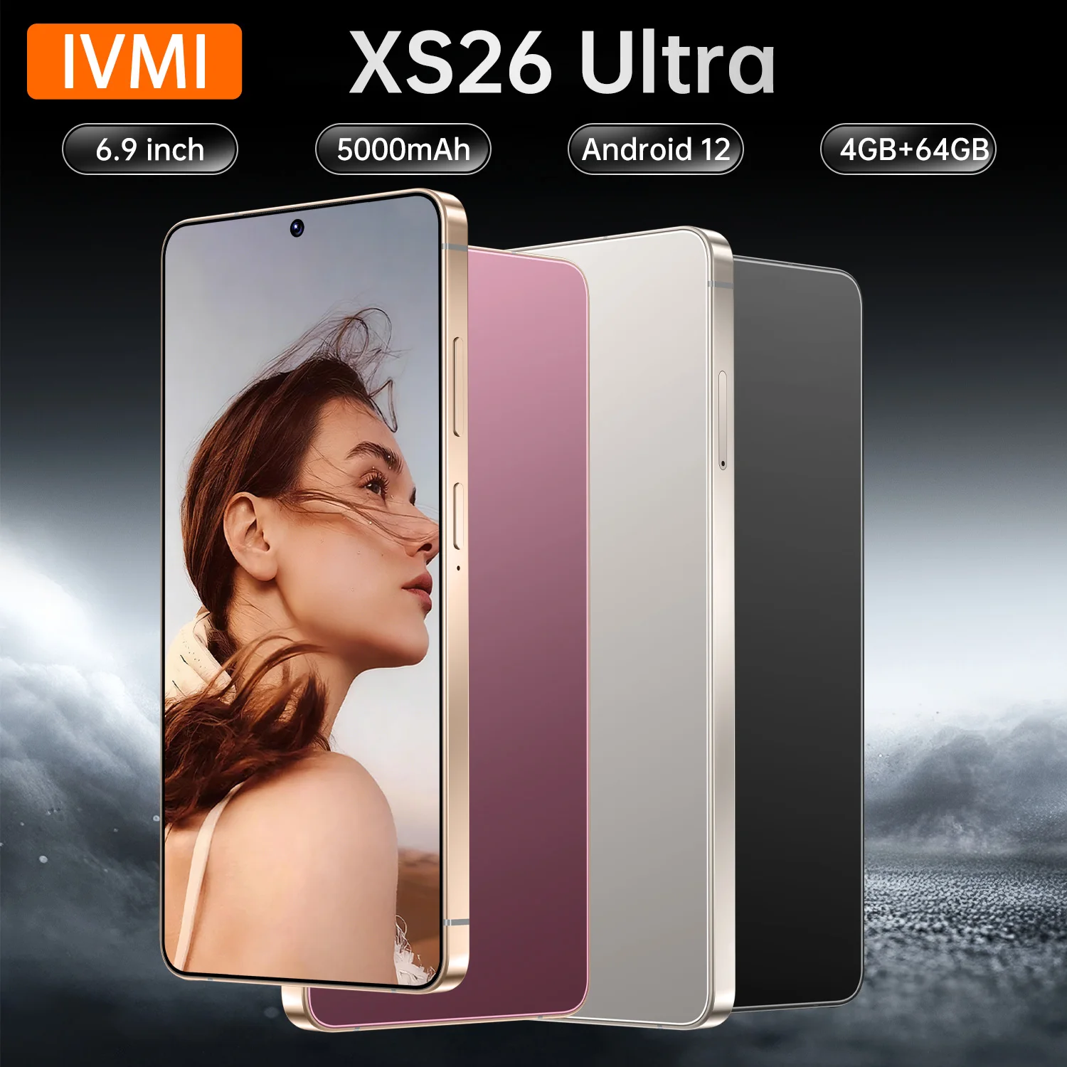 

IVMI Global XS26 Ultra Android12.0 Smartphone 4GB RAM 64GB ROM 8+16MP 5000Mah Face ID 4G Network Google Play Store Mobile Phones