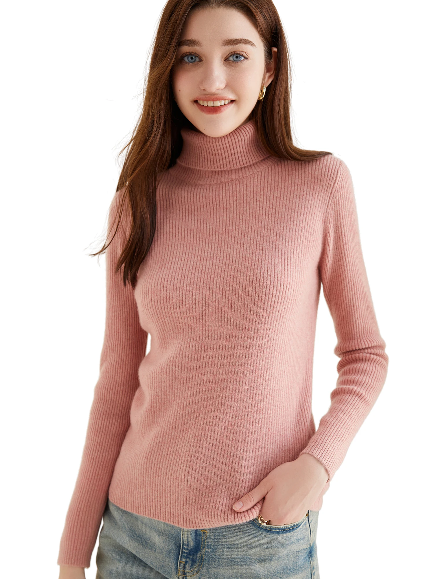 Turtleneck Sweaters Cashmere Sweater Women 100% Cashmere Ladies Tops 2023 Long Sleeve Knitwears Wool Knit Pullover Women Clothes