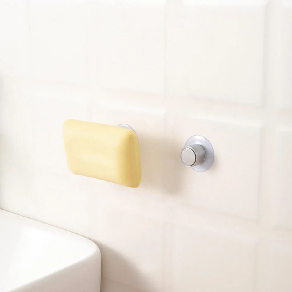 

Magnetic Soap Holder Rack Simple Bathroom Suction Cup Wall Mount Stainless Steel Non Rust Kitchen Bath ganizer