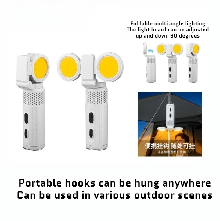Portable RGB Ambient Camping Light Built-in Magnet Design, USB Rechargeable Multi Color Tent Lamp Outdoor Working Lighting