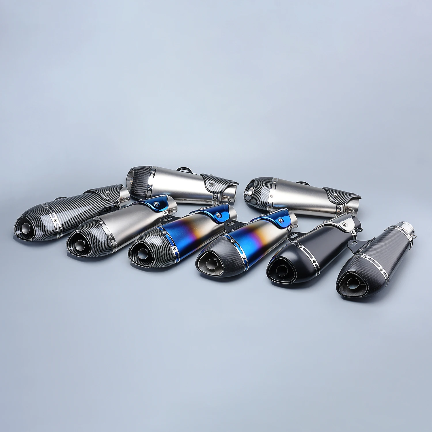 

51mm Universal Motorcycle Exhaust Pipe, Multi-Color Performance Exhaust with Carbon Fiber Decor, Motorcycle Upgrade Accessories