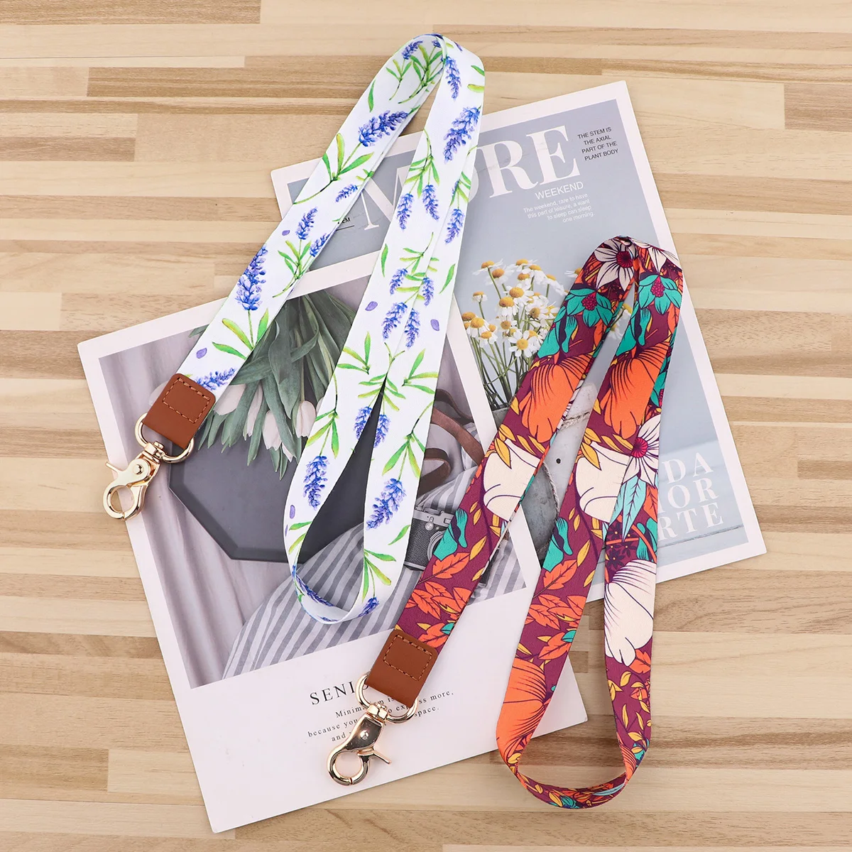 Flower Figure Neck Strap Key Lanyard ID Card USB Badge Holder Keychain Phone Straps Office Hang Rope Lariat Key Ring Gift