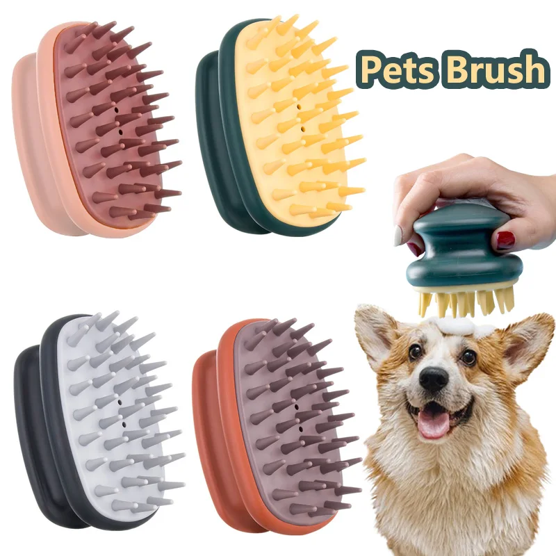 Deep Cleaning Long Hair Dog Brush Soft Massager Bathing Dogs Brush Clean Tools Shower Comb Grooming SPA Pet Supplies