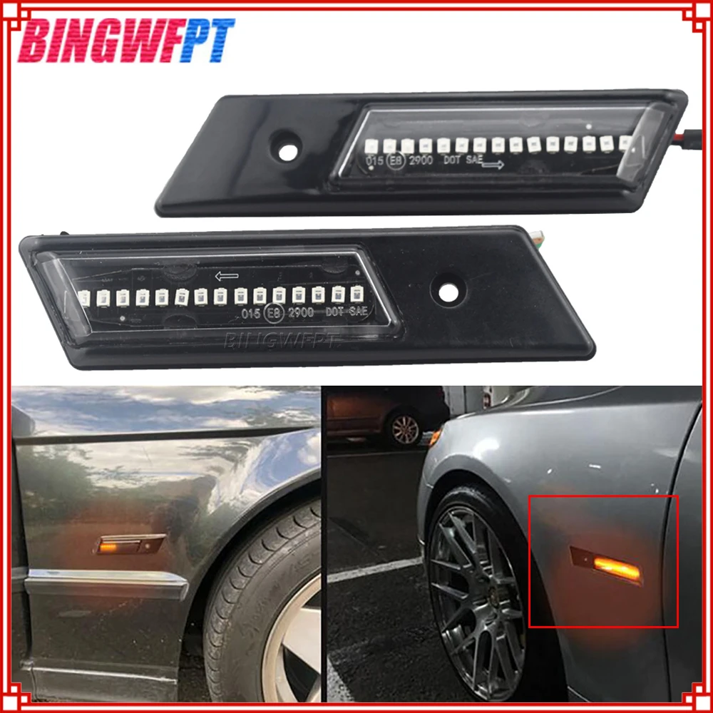 Car LED Flashing Sequential Dynamic Turn Signal Side Marker Lamps For BMW E30 E32 E34 E36 Led Light 1990-1996 M3 M5 3 5 7 Series