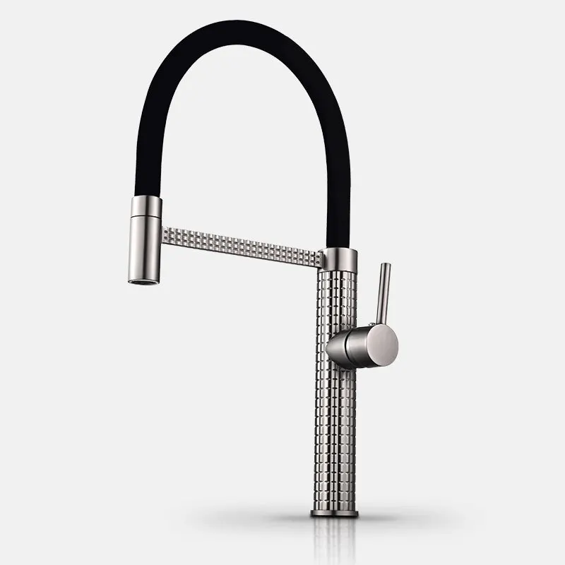 

Tuqiu New Sink Faucet Kitchen Tap Hot and Cold Carved Spring Brass Rotation Pull Down Decked Single Lever Mixer New