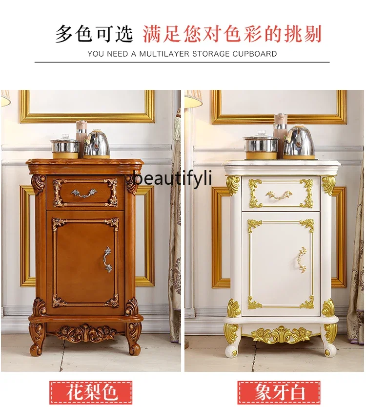 Solid Wood Small Tea Cabinet Sideboard Cabinet Living Room Intelligent Tea Machine Kung Fu Coffee Table Storage Water Dispenser