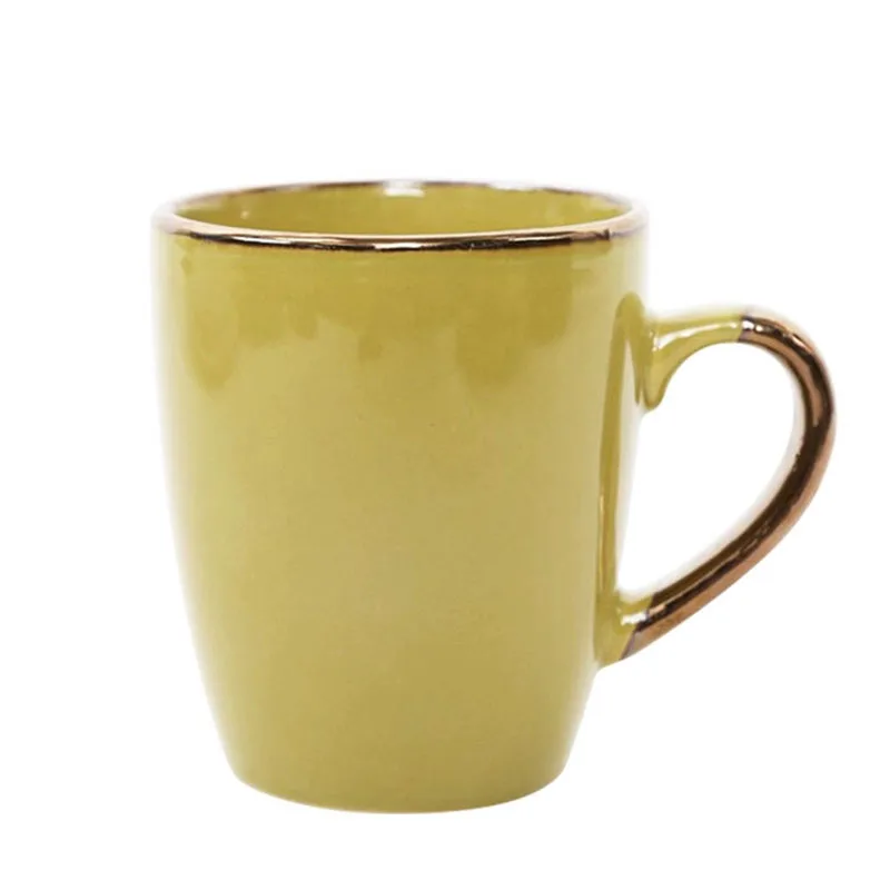 

Bar Restaurant Cafe heated ceramic coffee mugs with handle, ceramic coffee mug with gold rim