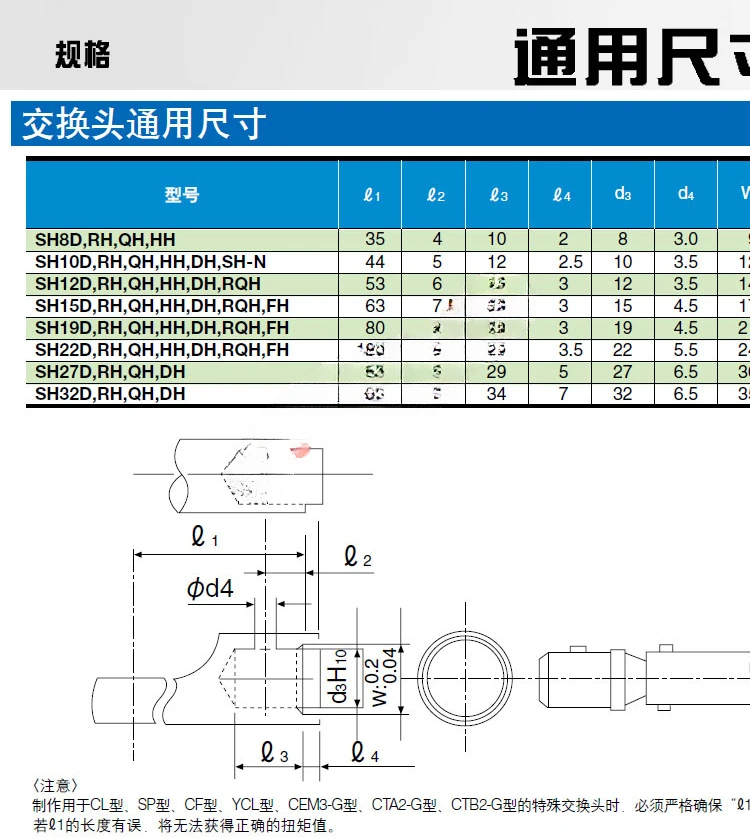 FH15D 19D 22DX30 38 45 52 58 65 75 85Swap hook type replaceable head