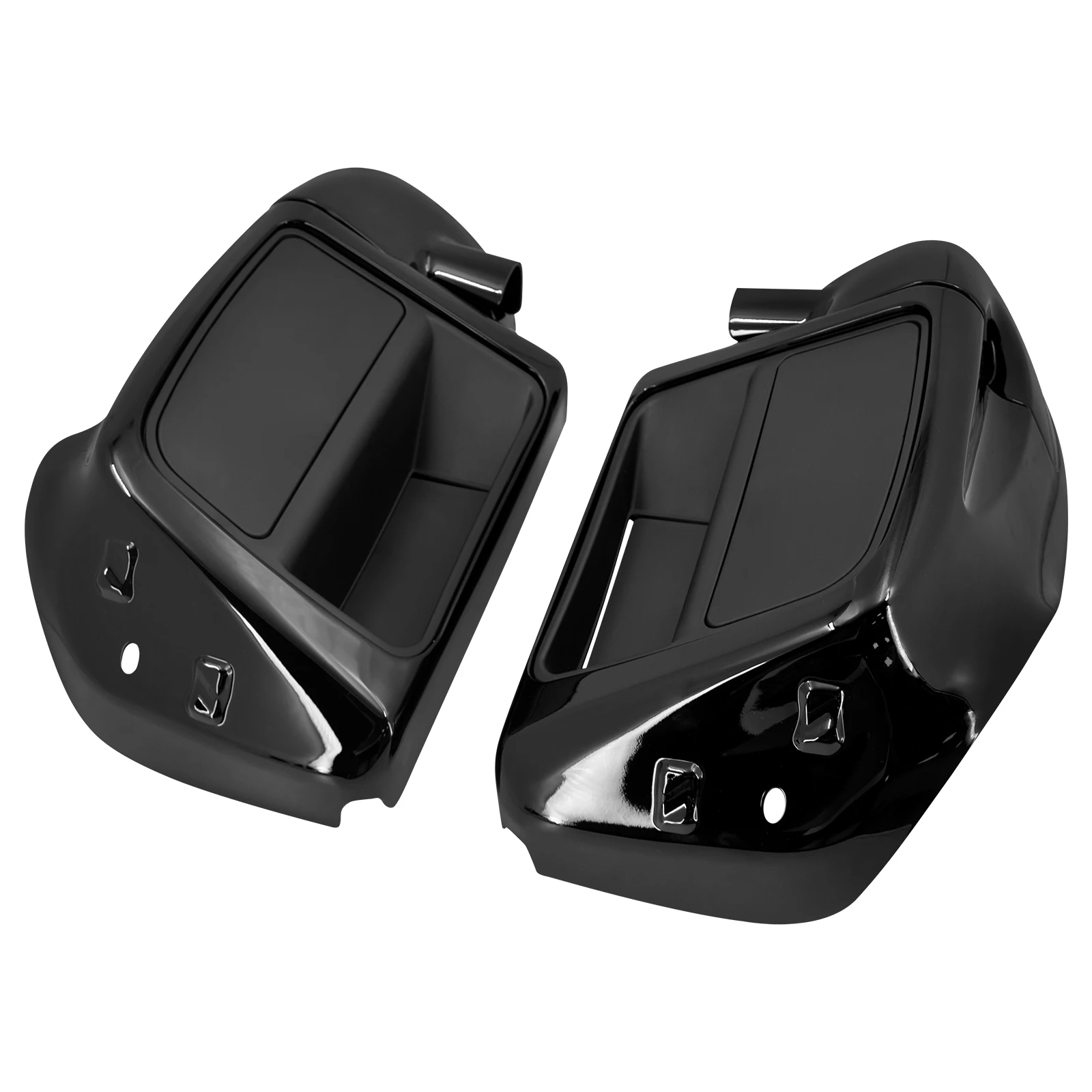 صندوق قفازات الساق باللون الأسود اللامع بفتحات تهوية مناسبة لدراجة Harley للتجول في شارع الإنزلاق FLHX لـ Road Glide FLTRX 14-23 #3