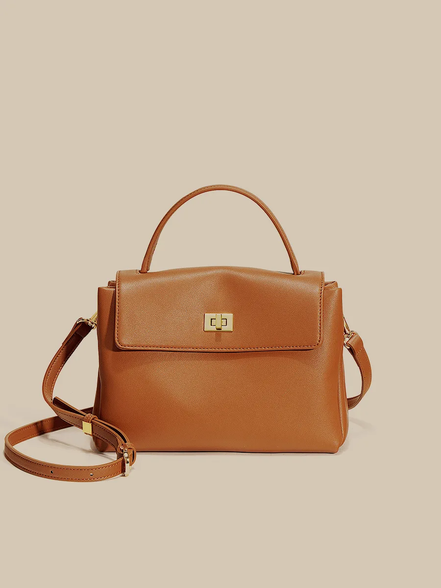 Real Genuine Leather Women\'s Handbag Elegant Design Premium Shoulder Bag Large Capacity Adjustable Strap