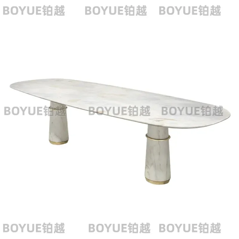 Modern Luxury Natural Marble Dining Table Simple Elegant Design for Villa Restaurant Home Furniture High End Decor