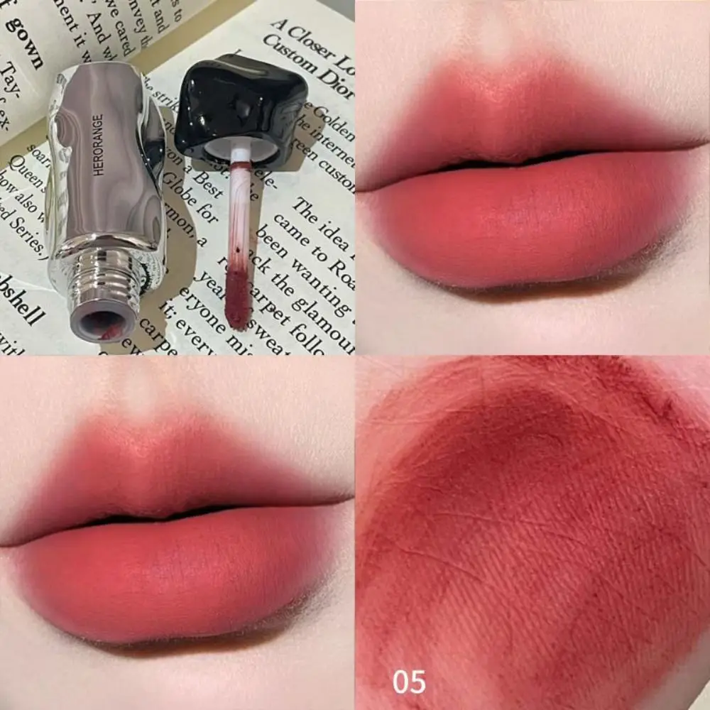 ملمع شفاه غير لامع من HERORANGE كوب غير لاصق مكياج شفاه أحمر وردي يدوم 6 ألوان مخملية طين شفاه للنساء
