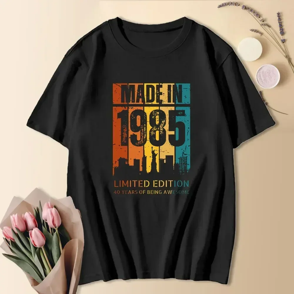 1985 40th 40 Years Old Limited Edition Vintage Cotton T Shirt Men Women Birthday Anniversary T-shirts Gift Short Sleeve Tee Tops