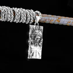 Hip Hop Retro Design Odin Viking Necklace Nordic Men's Religious Belief Jesus Shield Stainless Steel Amulet Jewelry Pendant