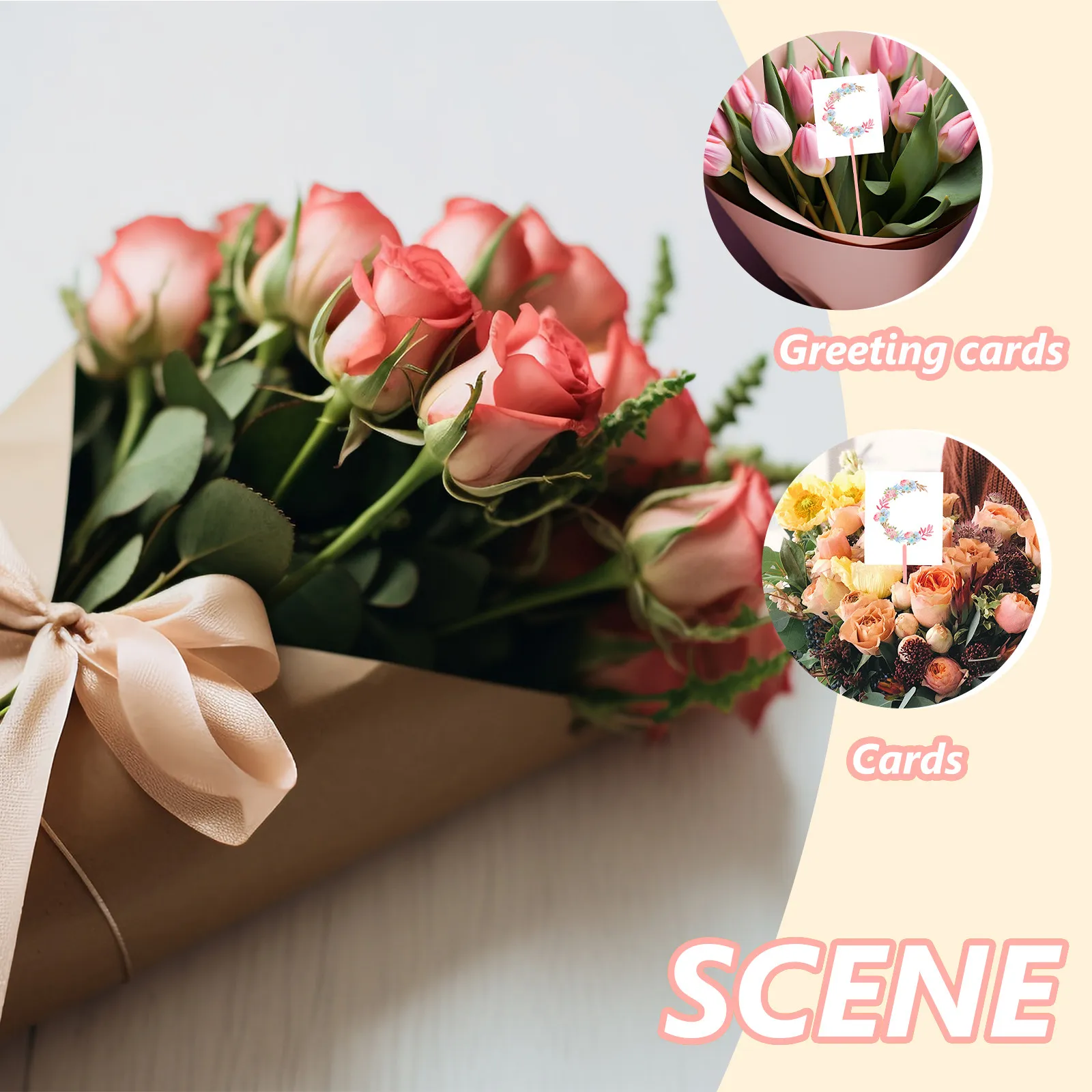 

50Pcs Floral Card Holder Picks Plastic Bouquet Clip for Wedding Birthday Valentine's Day DIY Flower Arrangement Greeting Card