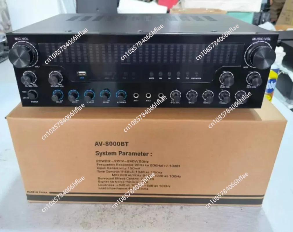 Multi‑power 2200W‑8000W 7.1‑Channel Large‑Screen HIFI Power Amplifier, Subwoofer High‑Fidelity Audio Amp