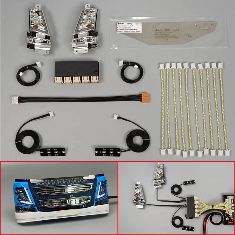 1:14 Maßstab 4 in 1 Licht Set Lampen system MFC-03 01 für Tamiya RC LKW Kipper Volvo Fh16 750 56362 Modell Auto DIY Teile