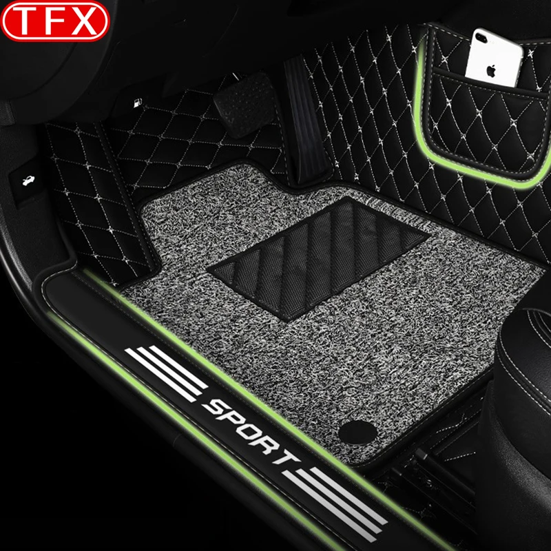 

For MG4 2023 MG MULAN EV Car Styling Floor Mats Double Layer PU Leather Foot Pad Trunk Mat Interior Floorliner Auto Accessories