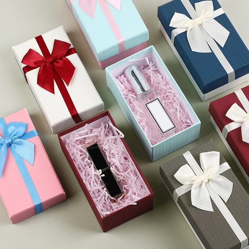 

Fashion Ribbon Jewelry Box Festival Gift Packaging Box Bow Ribbon Necklace Bracelet Gift Package Case Earrings Ring Box