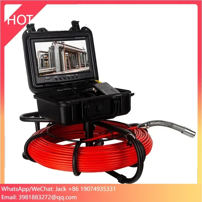 

Water Leak Detector Industrial Flexible Borescope Borewell Borehole Drain Push Rod Surveillance Pipe Line Inspection Camera