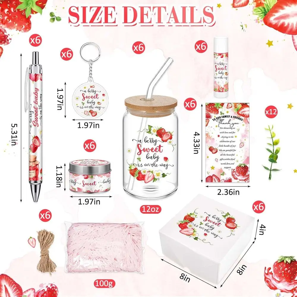 حزمة جائزة استحمام الطفل مكونة من 72 قطعة: أكواب زجاجية وأقلام أحمر الشفاه والشموع وسلاسل المفاتيح والمزيد للهدايا الممتعة #2