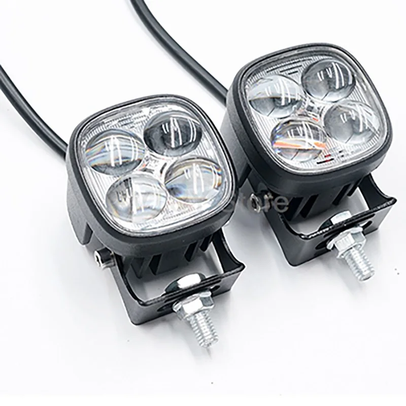 

Светодиодный вспомогательный фонарь, 2 цвета, дальний ближний свет, противотуманная фара, 12-80 В, водонепроницаемые фары для мотоциклов, аксессуары для мотоциклов, автомобиль, грузовик