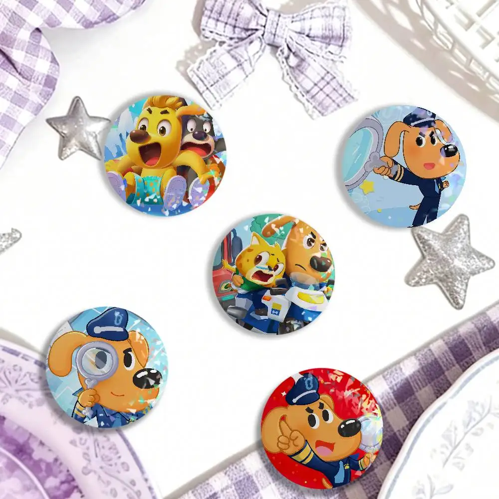 Cartoon S-Safety Sheriff L-Labrador Laser Badge Clothes Backpacks Hats Accessories Gifts For Children Friends Fans Collectibles