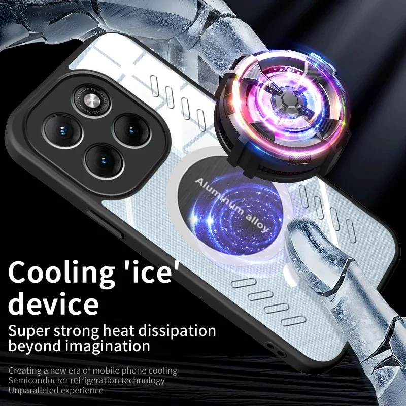 Breathable Phone Case For MOTO Edge 70 Pro Pro+ Ultra Max Fusion Fusion+ 5G Heat Dissipation Case Transparent PC Magnetic Cover view 4