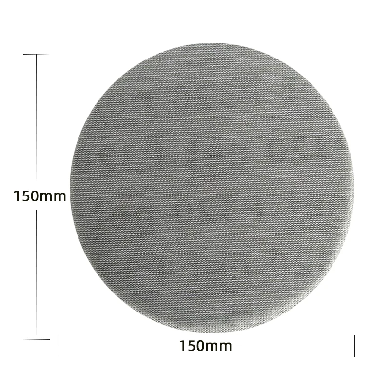 50Pcs 6 inch 150 mm aluminum oxide dust-free and anti-blocking abrasive MIRKA sandpaper mesh disc sandpaper car surface sanding