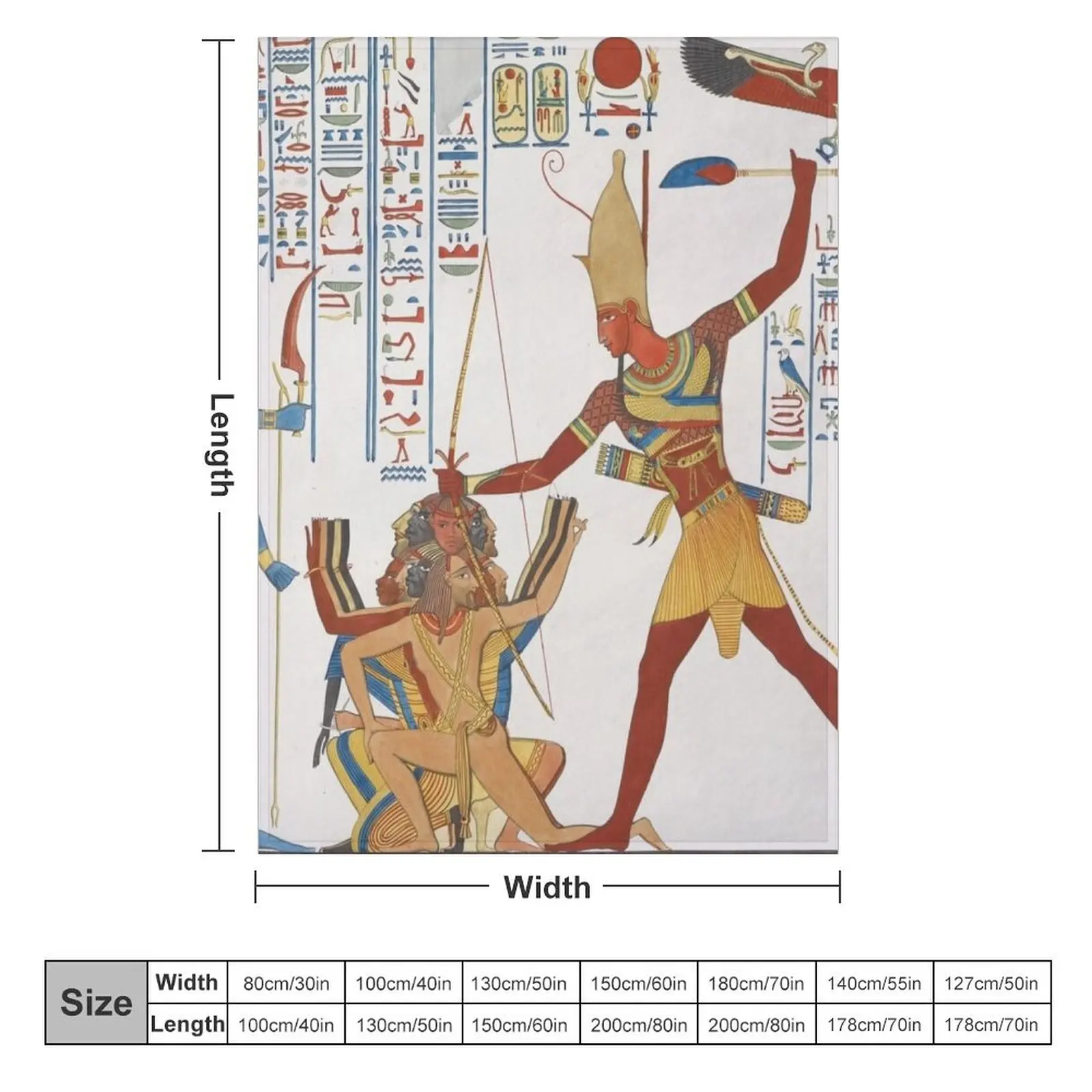 Egyptian Pharaoh with bow and arrow artwork Throw Blanket Multi-Purpose Bed linens Blankets