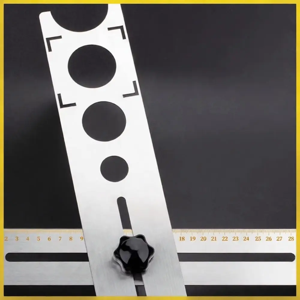 Durable Folding Tile Positioning Ruler Multi Angle Metal Measuring Guide For Precise Hole Drilling Decoration