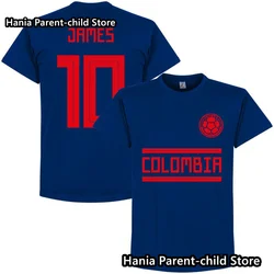 Men Kid New Arrival Summer Colombia Jersey Fan commemorative T-shirt Men Short Sleeve Top Sport Football Soccer Tees