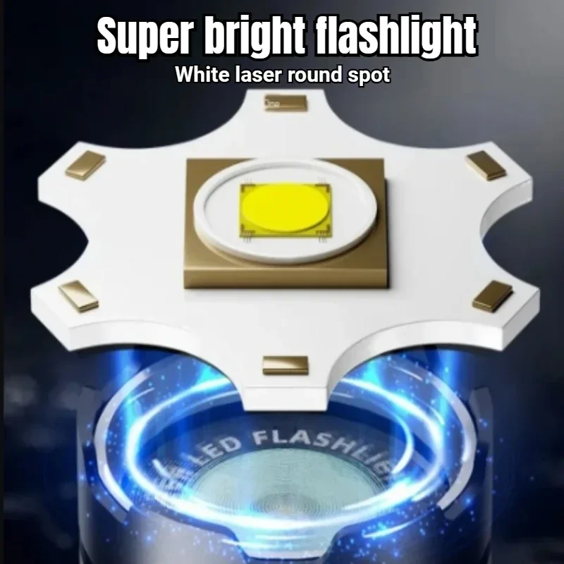 High Power LED Flashlight 10000MAH Aluminum Alloy USB Rechargeable Waterproof Lantern Zoomable Portable Camping Fishing Torch