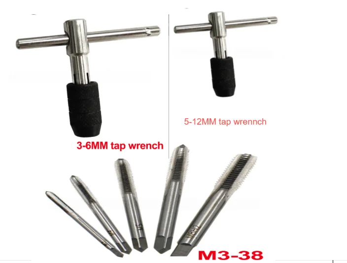 

Adjustable T-Handle Ratchet Wrench Set 3mm To 6mm Hand Tap Wrench Thread Tapping Tool Straight Fluted Screw Thread Tap ﻿tool