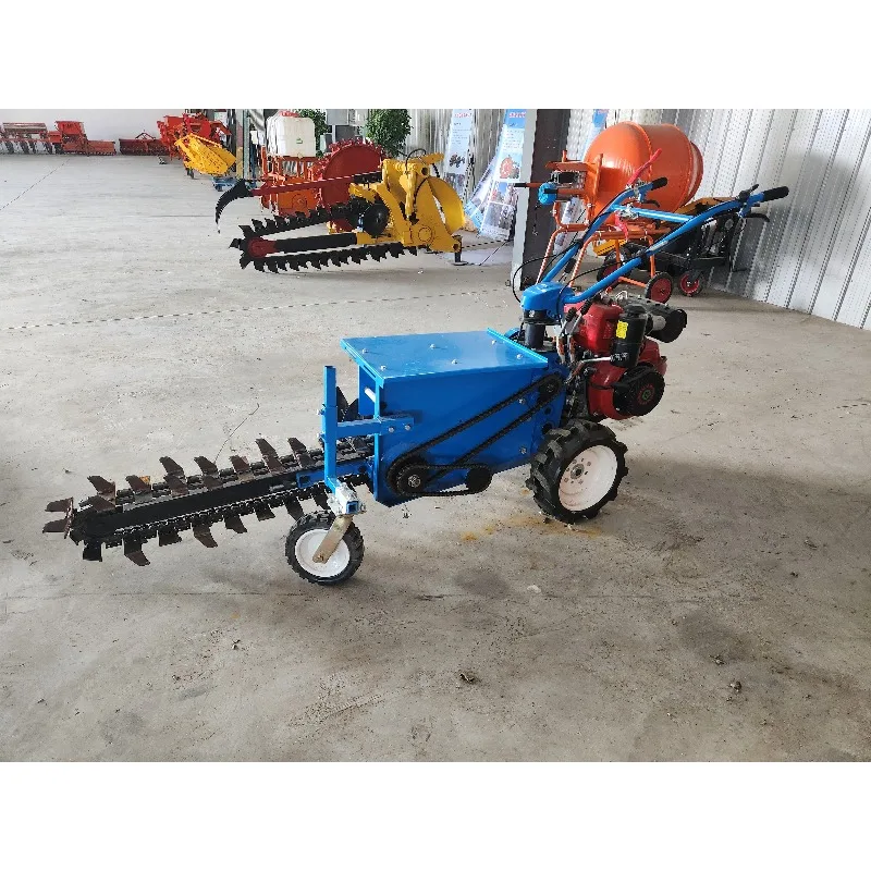 Mesin Penggali Pertanian Otomatis Mesin Penggali Parit Batu Rantai Tunggal dan Rantai Ganda