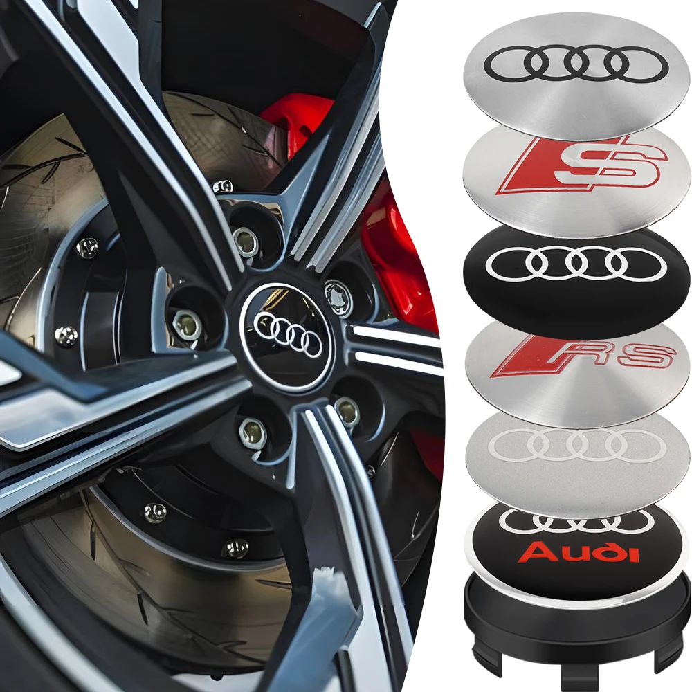 56/60/63/65/68mm Car Wheel Stickers Center Hub Cap Badge Cover For Audi A3 8P 8V A6 C8 C7 A4 B7 S8 Q3 Q5 RS Sline A8 D3 D4 A5 A8