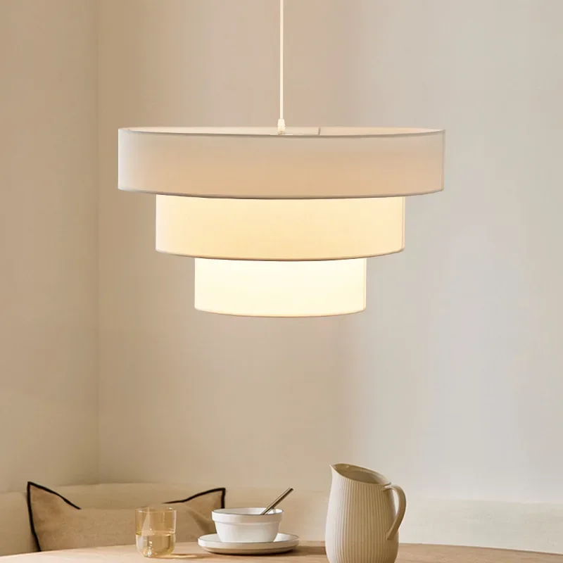 Lámpara colgante de lino wabi-sabi de inspiración japonesa, pantalla LED de fibra Natural de 2700K para comedor nórdico, candelabro de habitación
