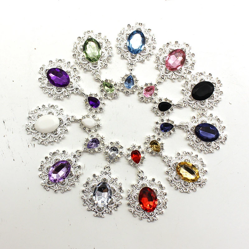Аксессуары-«сделай-сам»-цветочная-пластина-алмазная-пряжка-капля-воды-драгоценный-камень-кулон-аксессуары-из-сплава-аксессуары-для-волос-материал-для-головного-убора