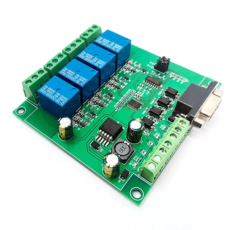 DC 7-24V Power Supply 4 Channel Modbus RTU Relay Module Support RS232/TTL UART Interface Modbus RS232 Relay Module