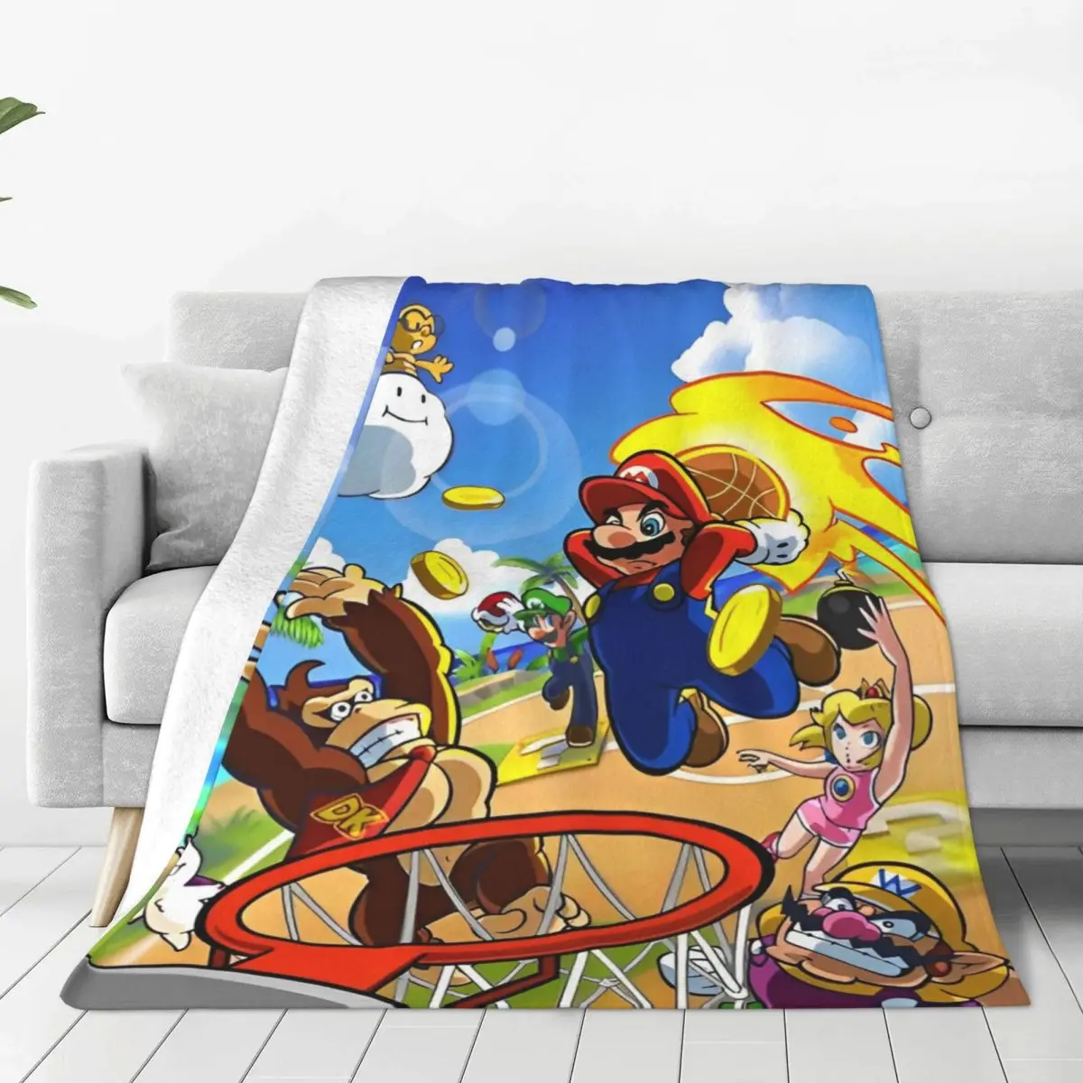 Soft Warm Blanket Picnic Cartoon M-marioes Bedding Throws Flannel Bedspread For Living Room Fashion Sofa Bed Cover